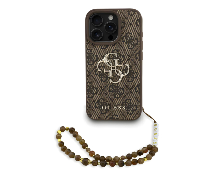 Etui do telefonów Guess 4G Strap 4G Classic Logo do iPhone 16 Pro Max brązowy